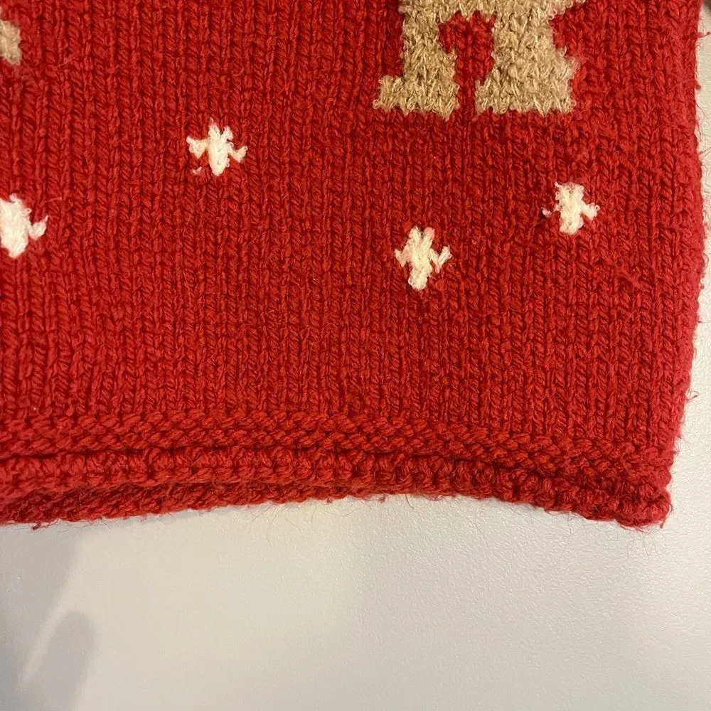ZARA Toddler Reindeer Red Tan/Brown Sweater Winter Holiday | SZ 12-18 months